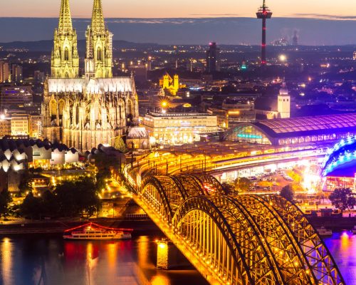 Cologne Cathedral aerial view, Cologne, Germany